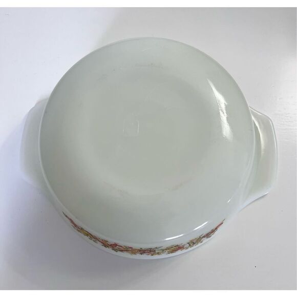 VINTAGE ANCHOR HOCKING 436 1 QUART CASSEROLE DISH "NATURE'S BOUNTY " - Picture 7 of 10